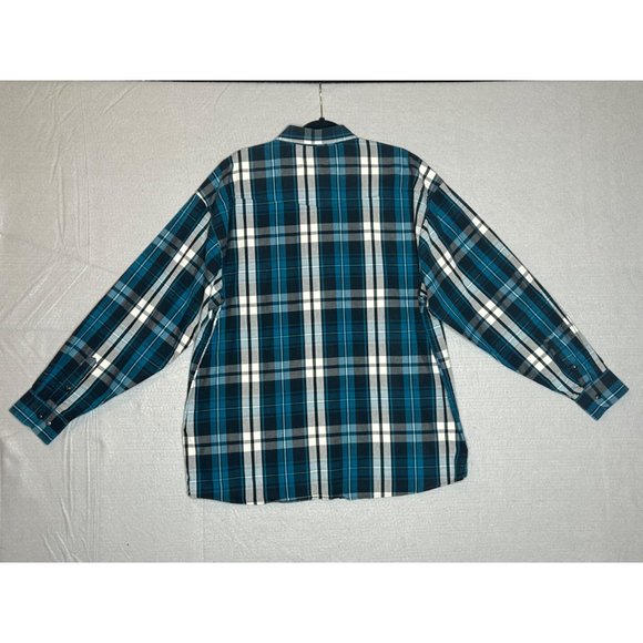 Powder River Outfitters Mens XL Panhandle Slim Blue Plaid Snap Long Sleeve Shirt - Picture 3 of 9
